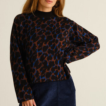 Dedicated Sweater Limhamn Leopard Multi Color
