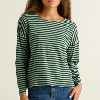 Dedicated Top Humledal Stripes Dark Green/Granite Green