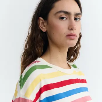 Thinking Mu Emily Sunset Stripes Tee