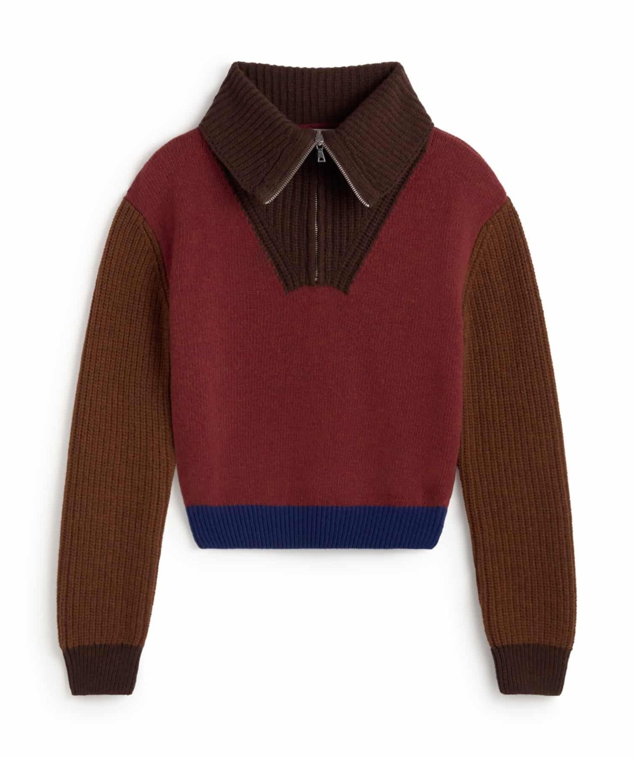 Thinking Mu Thinking Mu Tanit Knitted Sweater Brown Block