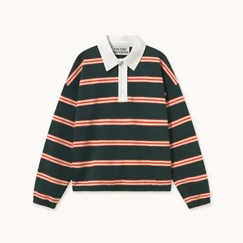 Tiny Big Sister Striped Sweatshirt Ink Blue