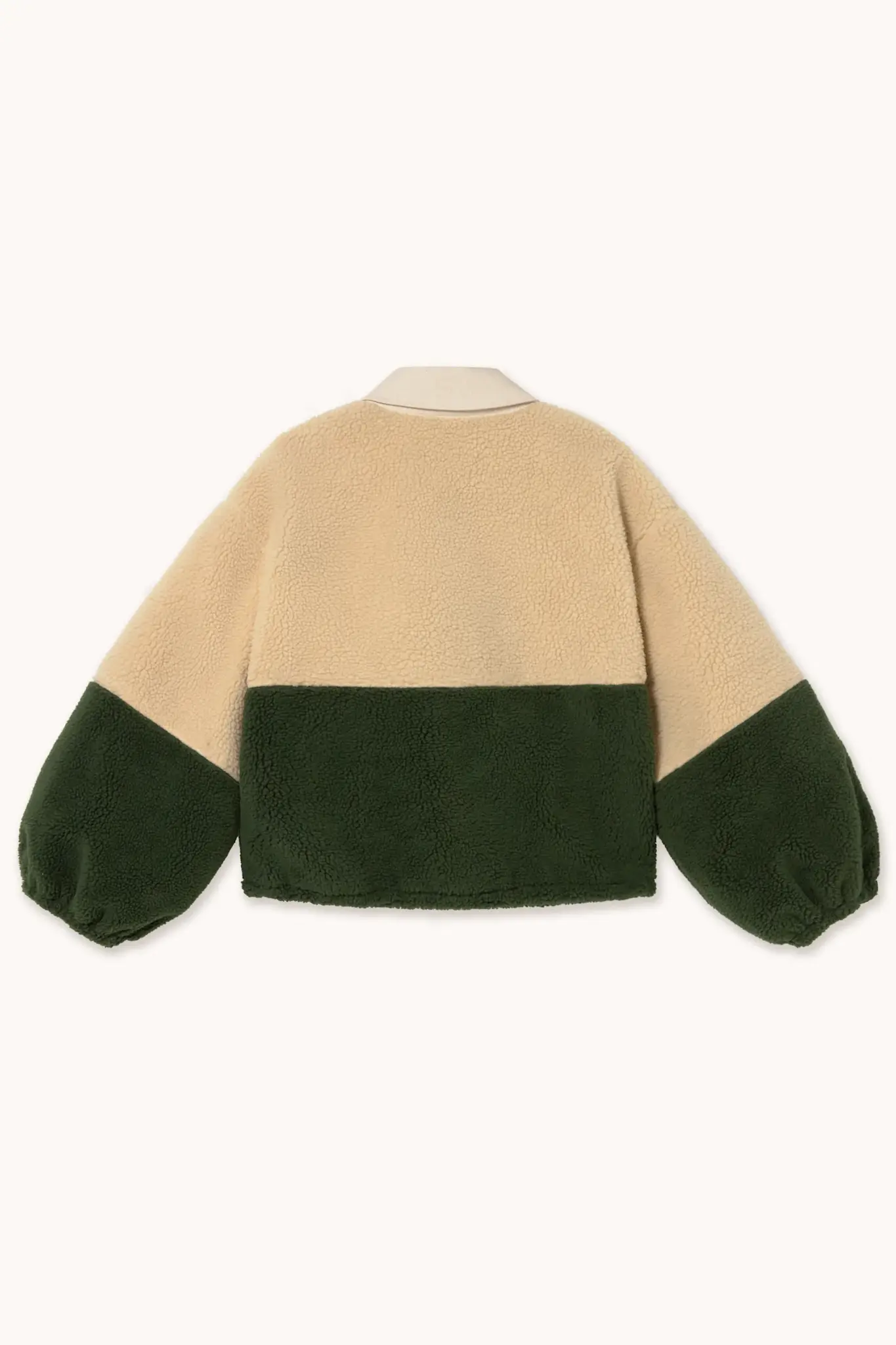Tiny Big Sister Tiny Big Sister Color Blocked Sherpa Jacket Vanilla - Dark Khaki