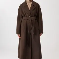 Langerchen Long Recycled Wool Coat Coffee