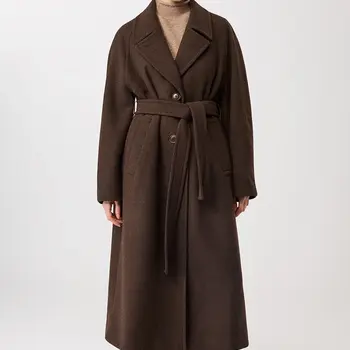 Langerchen Long Recycled Wool Coat Coffee