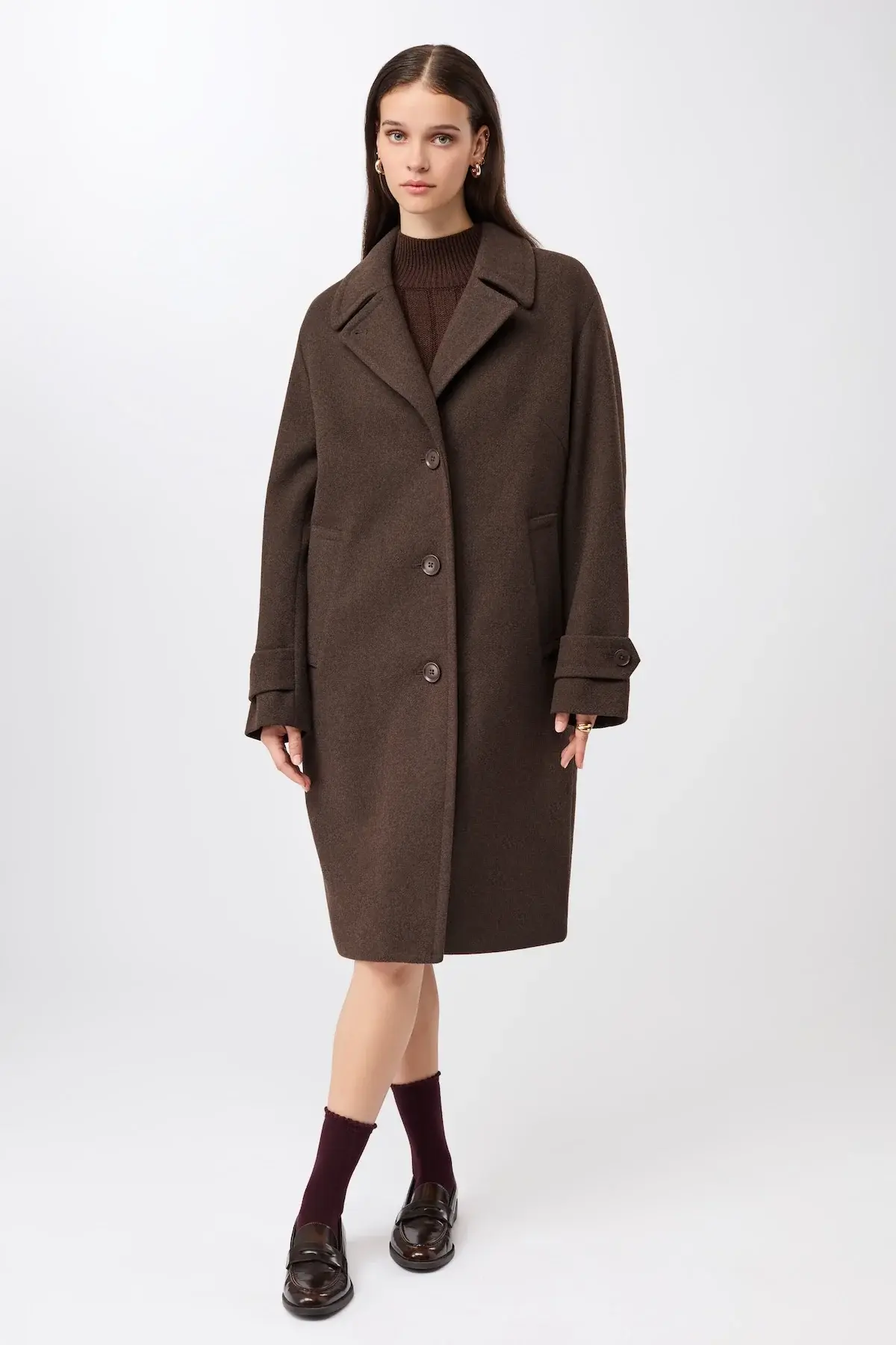 Langerchen Langerchen Short Jas in Recycled Wool Coffee