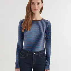 Basic Apparel Ludmilla LS Tee Riviera - Chicory Coffee