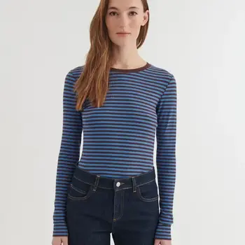 Basic Apparel Ludmilla LS Tee Riviera - Chicory Coffee