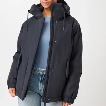 Langerchen Quilted Short Parka in a Loose Fit Navy