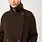 Langerchen Langerchen Long Caban-Style Jas in Herringbone Pattern Coffee-Black