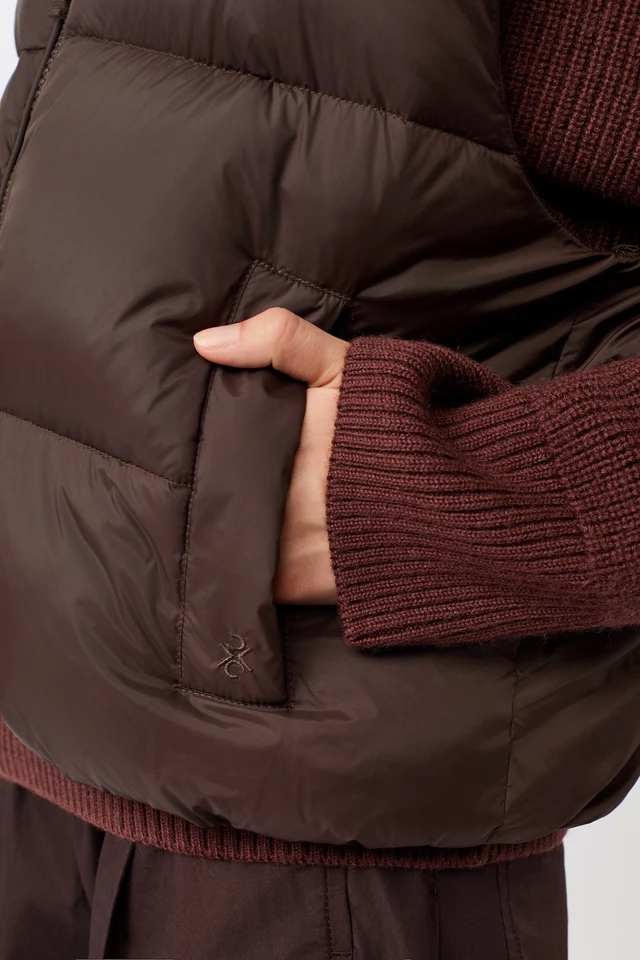 Langerchen Langerchen Quilted Padded Bodywarmer Coffee