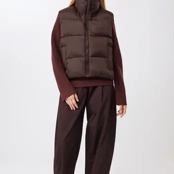Langerchen Quilted Padded Vest Coffee