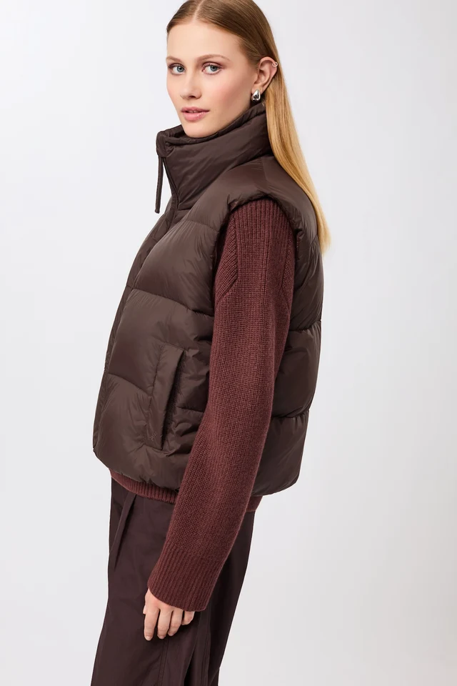 Langerchen Langerchen Quilted Padded Bodywarmer Coffee