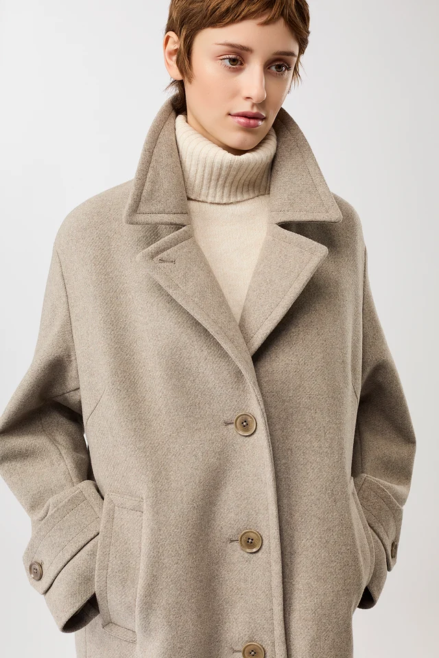 Langerchen Langerchen Short Recycled Wool Jas Soft Beige
