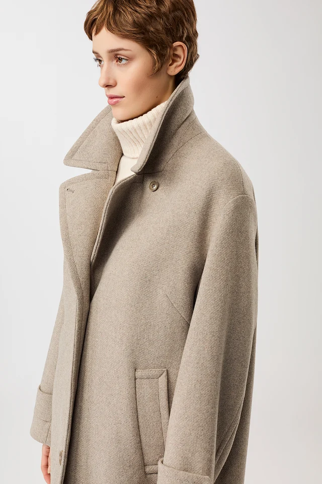 Langerchen Langerchen Short Recycled Wool Jas Soft Beige