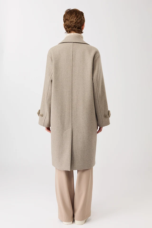 Langerchen Langerchen Short Recycled Wool Jas Soft Beige