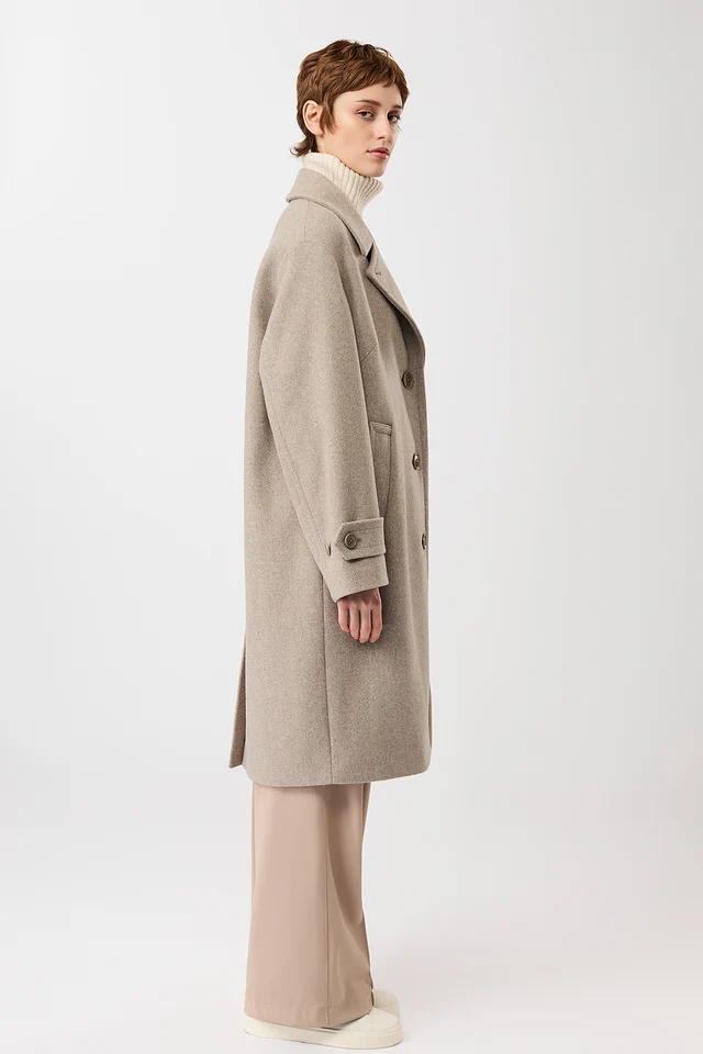 Langerchen Langerchen Short Recycled Wool Jas Soft Beige