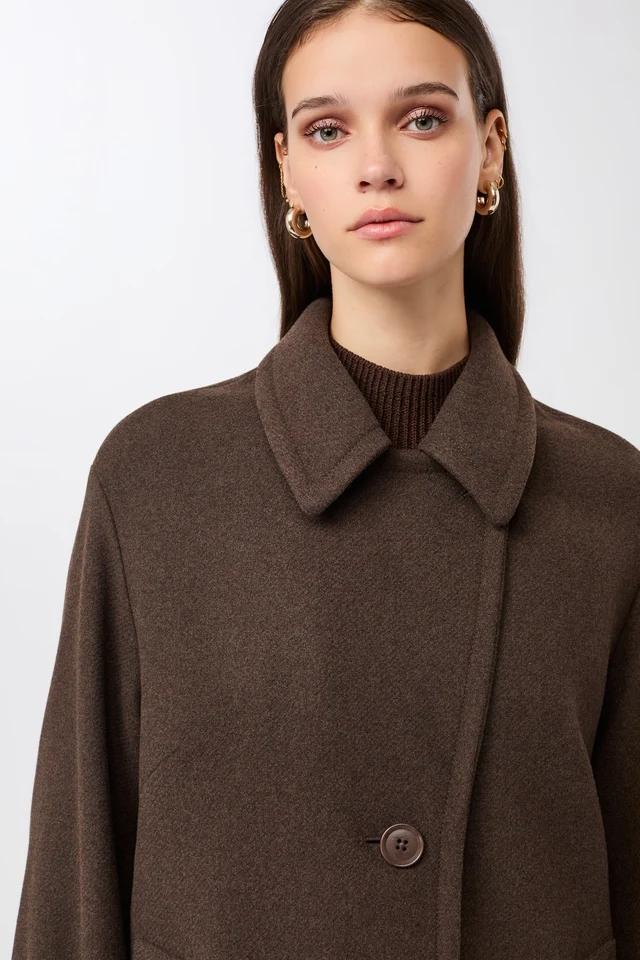 Langerchen Langerchen Short Jas in Recycled Wool Coffee