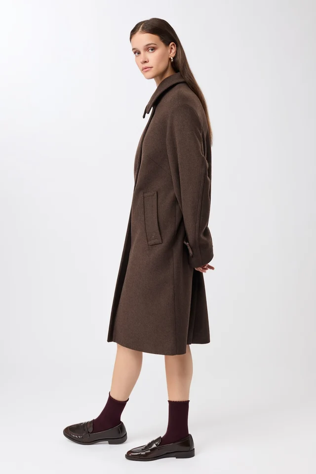 Langerchen Langerchen Short Jas in Recycled Wool Coffee
