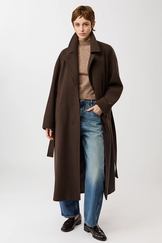 Langerchen Langerchen Long Recycled Wool Coat Coffee