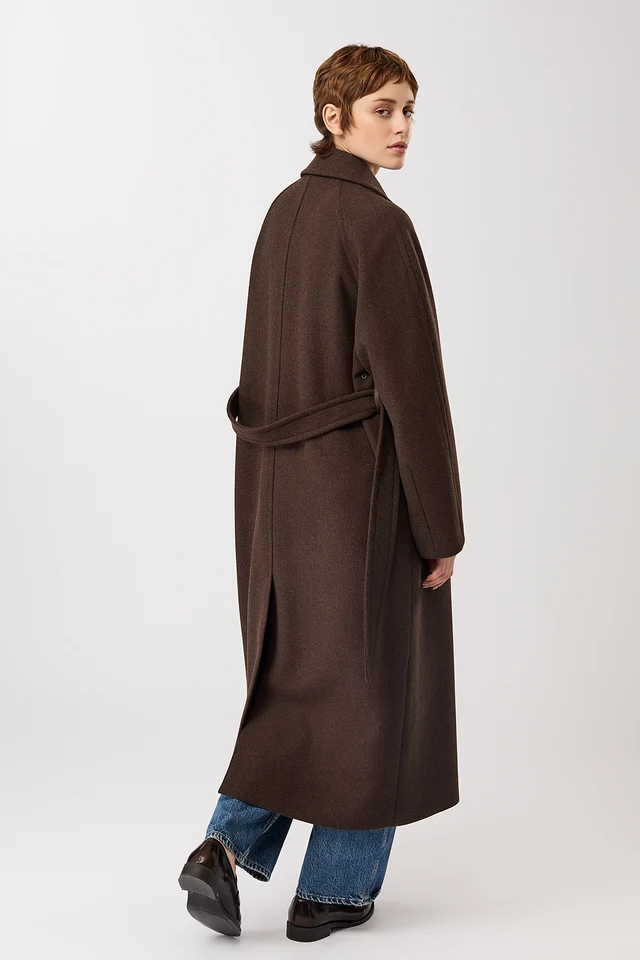 Langerchen Langerchen Long Recycled Wool Coat Coffee