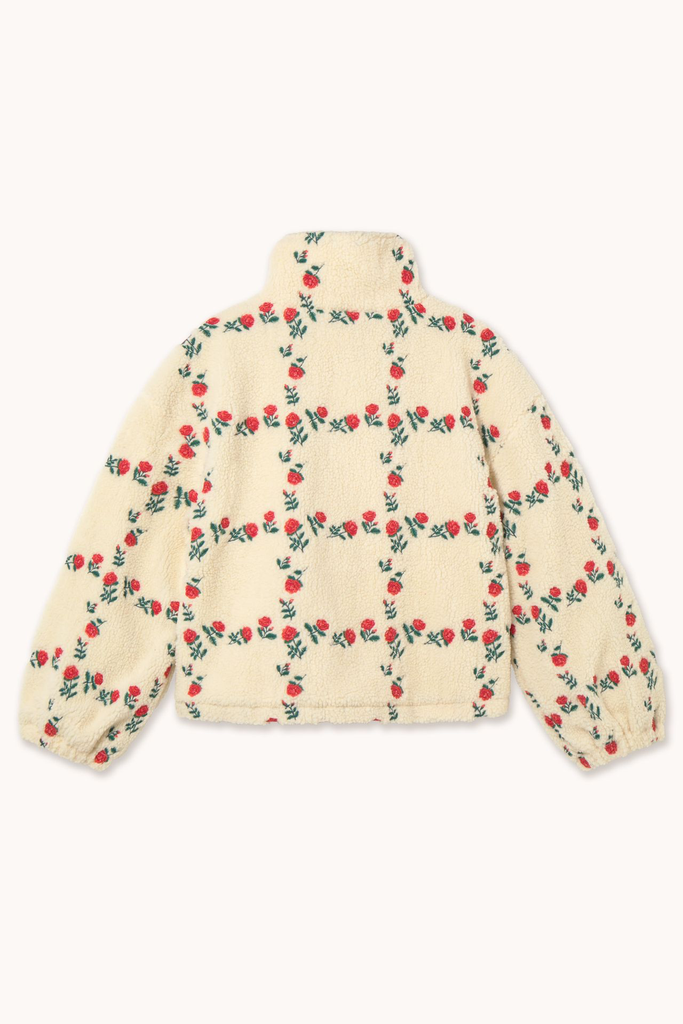 Tiny Big Sister The Tiny Big Sister Rose grid Sherpa Light Cream Jacket