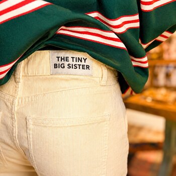 Tiny Big Sister Corduroy Side Panels Berta Long Pants Vanilla