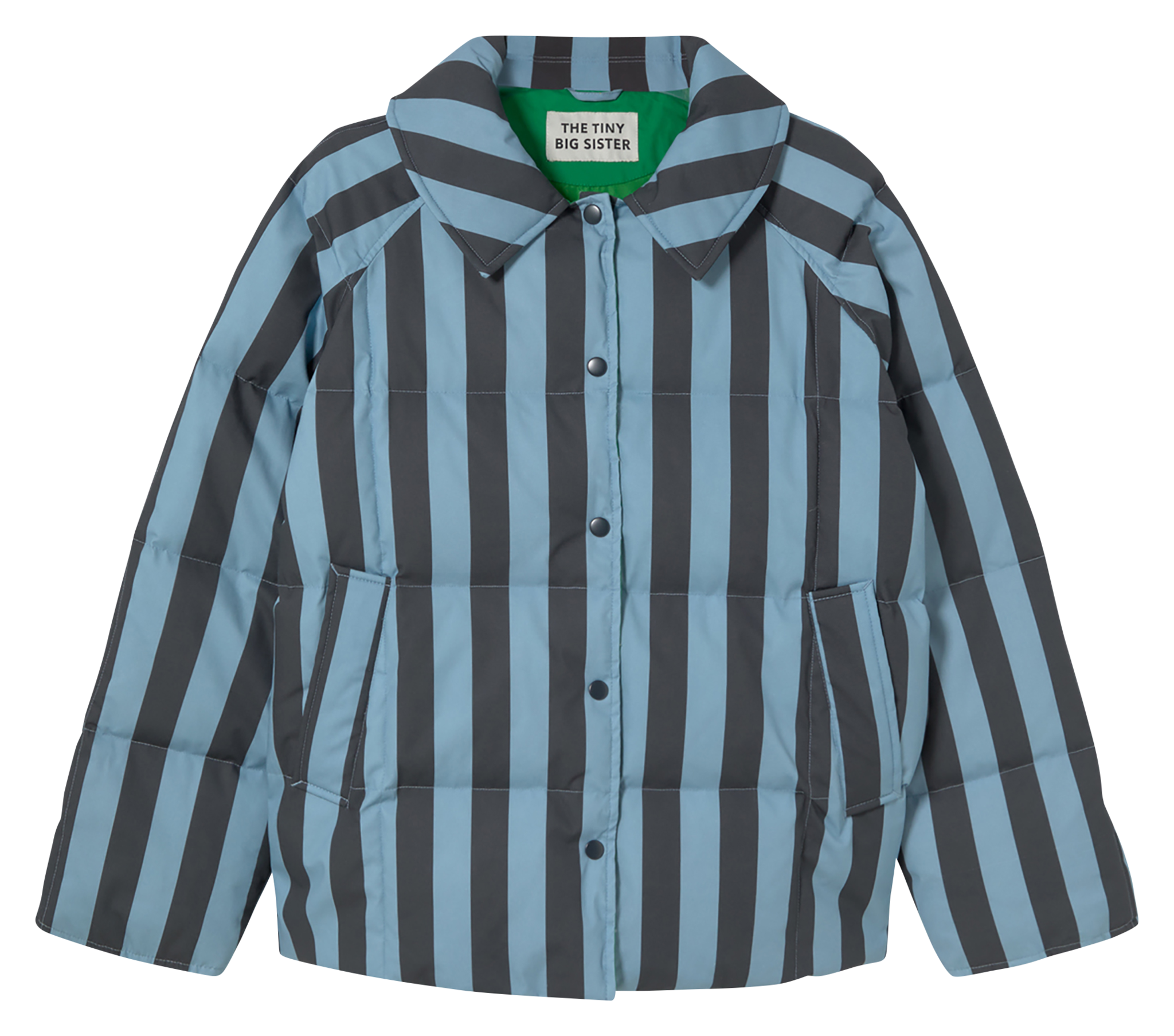 Tiny Big Sister The Tiny Big Sister Striped Ink Blue-Denim BlueJacket