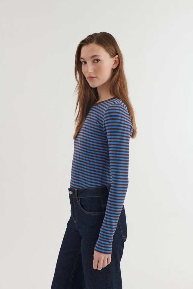 Basic Apparel Basic Apparel Ludmilla LS Tee Riviera - Chicory Coffee