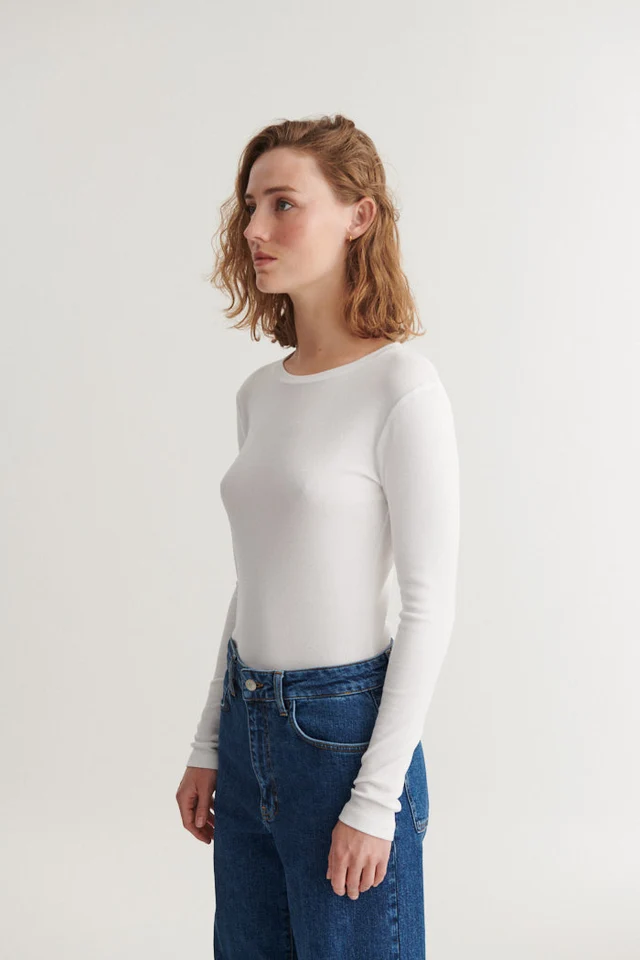 Basic Apparel Ludmilla LS Tee Bright White