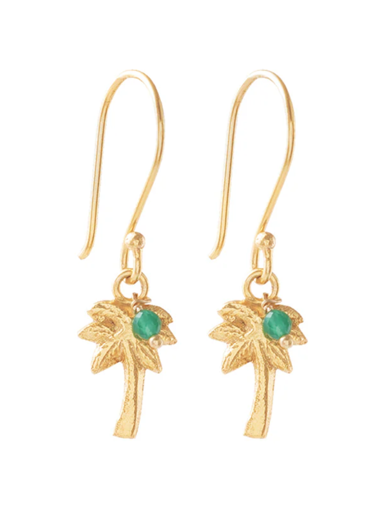 A Beautiful Story A Beautiful Story Generous Aventurine Palm Oorbellen Goud
