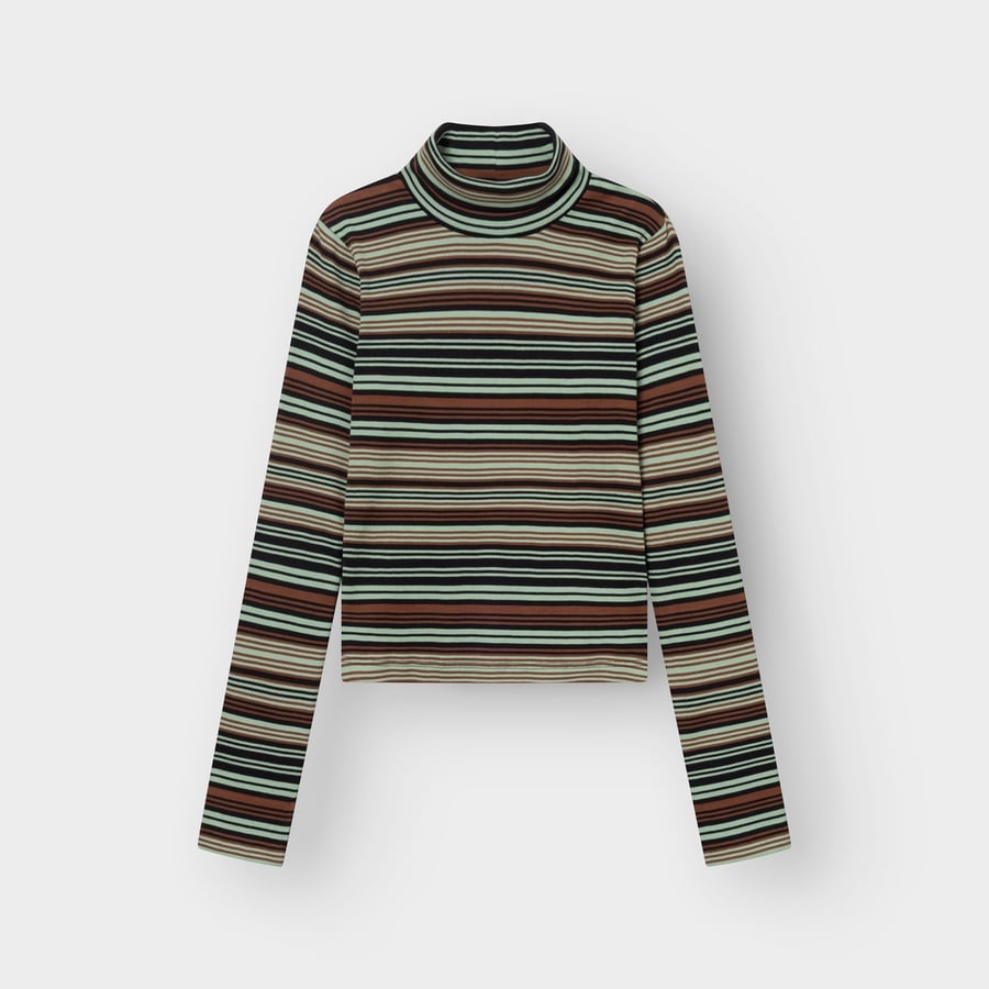 Dedicated Dedicated Rib Top Malma Irregular Stripe Green