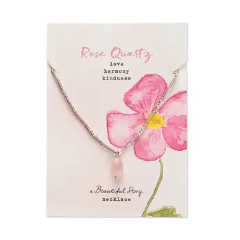 A Beautiful Story Wishing Rose Quartz Ketting Zilver