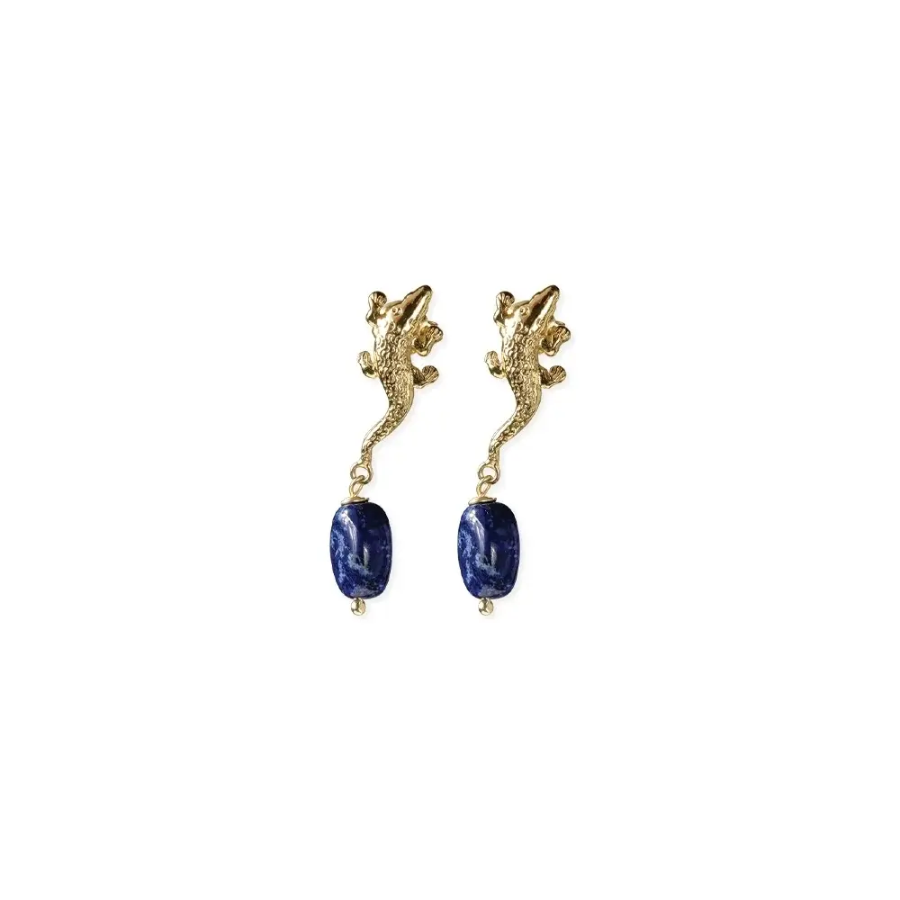 A Beautiful Story A Beautiful Story Heavenly Lapis Lazuli Earrings Gold