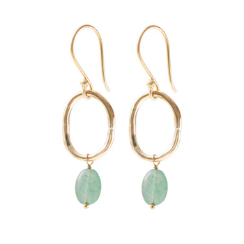 A Beautiful Story Graceful Aventurine Oorbellen Goud