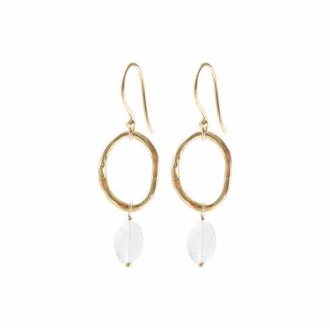 A Beautiful Story A Beautiful Story Graceful Moonstone Earrings Gold