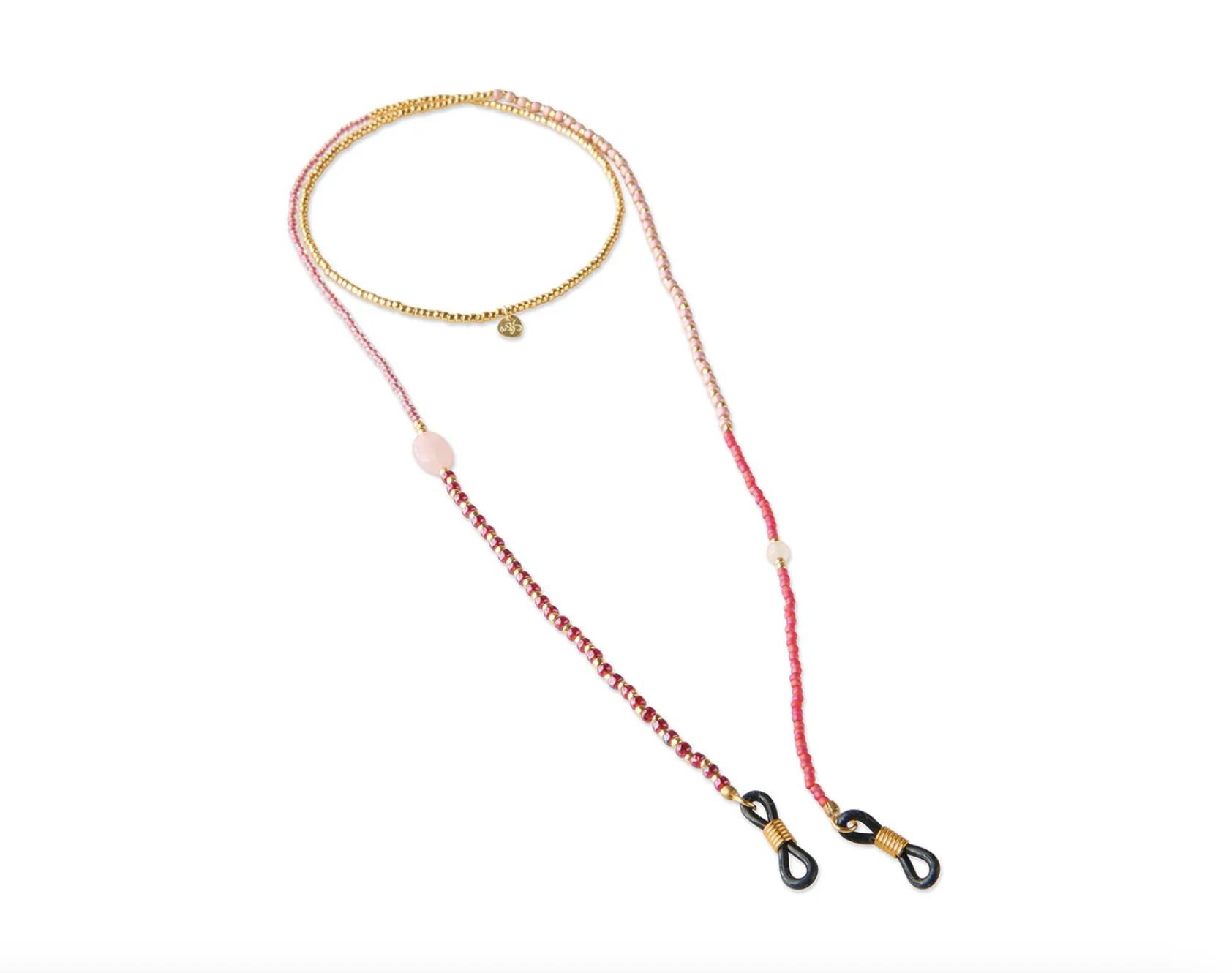 A Beautiful Story A Beautiful Story Unified Rose Quartz Glasses Cord Gold