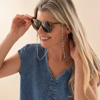 A Beautiful Story Enlighten Lapis Lazuli Glasses Cord Silver