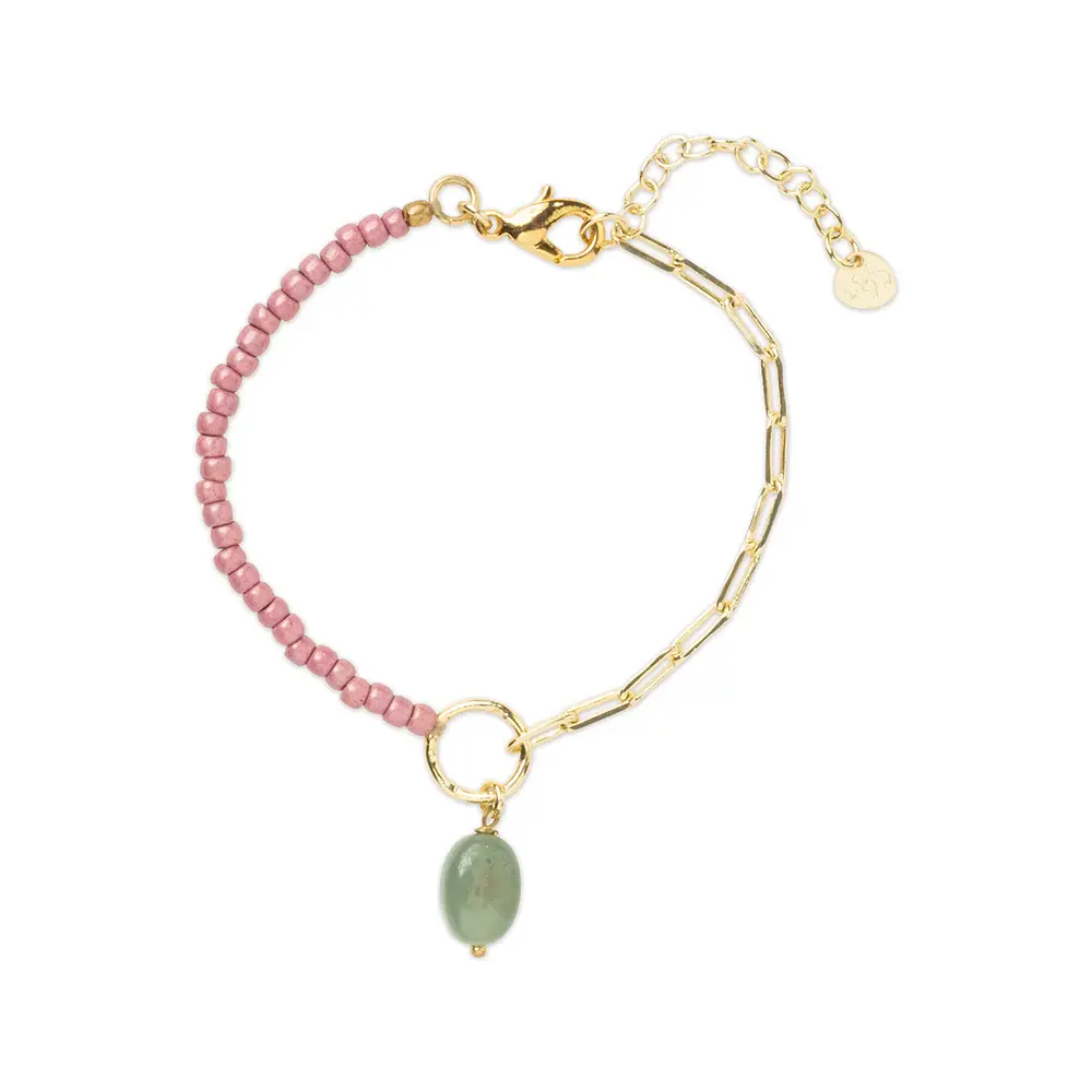A Beautiful Story A Beautiful Story Rise Aventurine Armband Goud