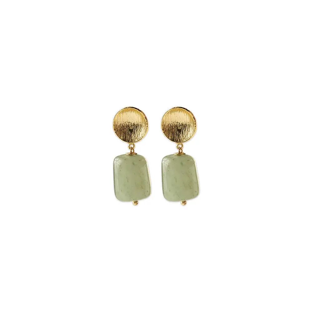 A Beautiful Story A Beautiful Story Ease Aventurine Earrings Gold