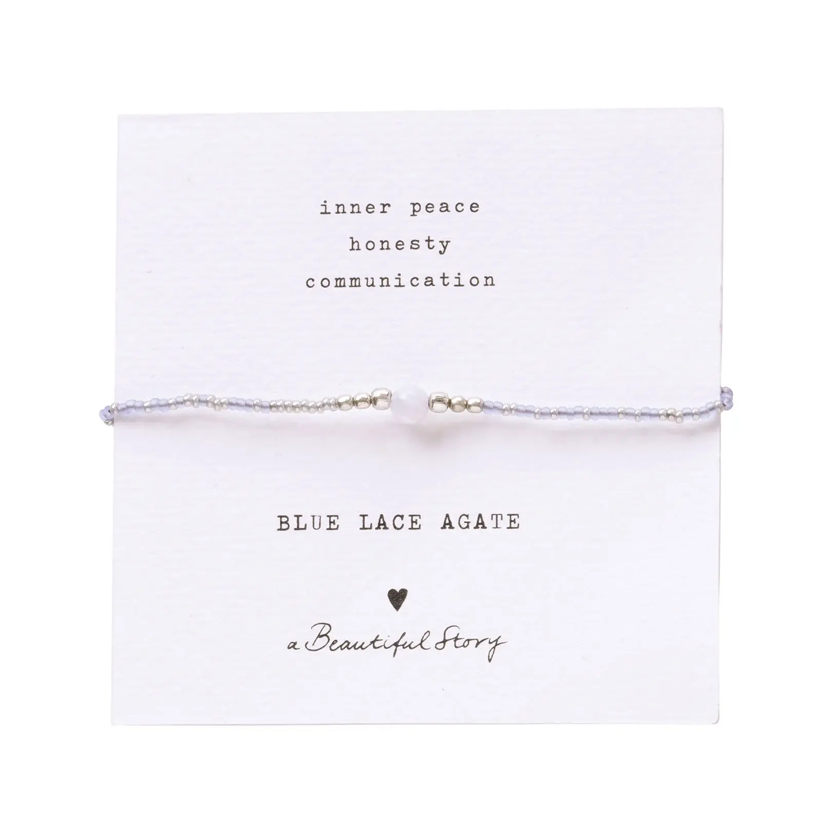 A Beautiful Story A Beautiful Story Iris Card Blue Lace Agate Bracelet Silver