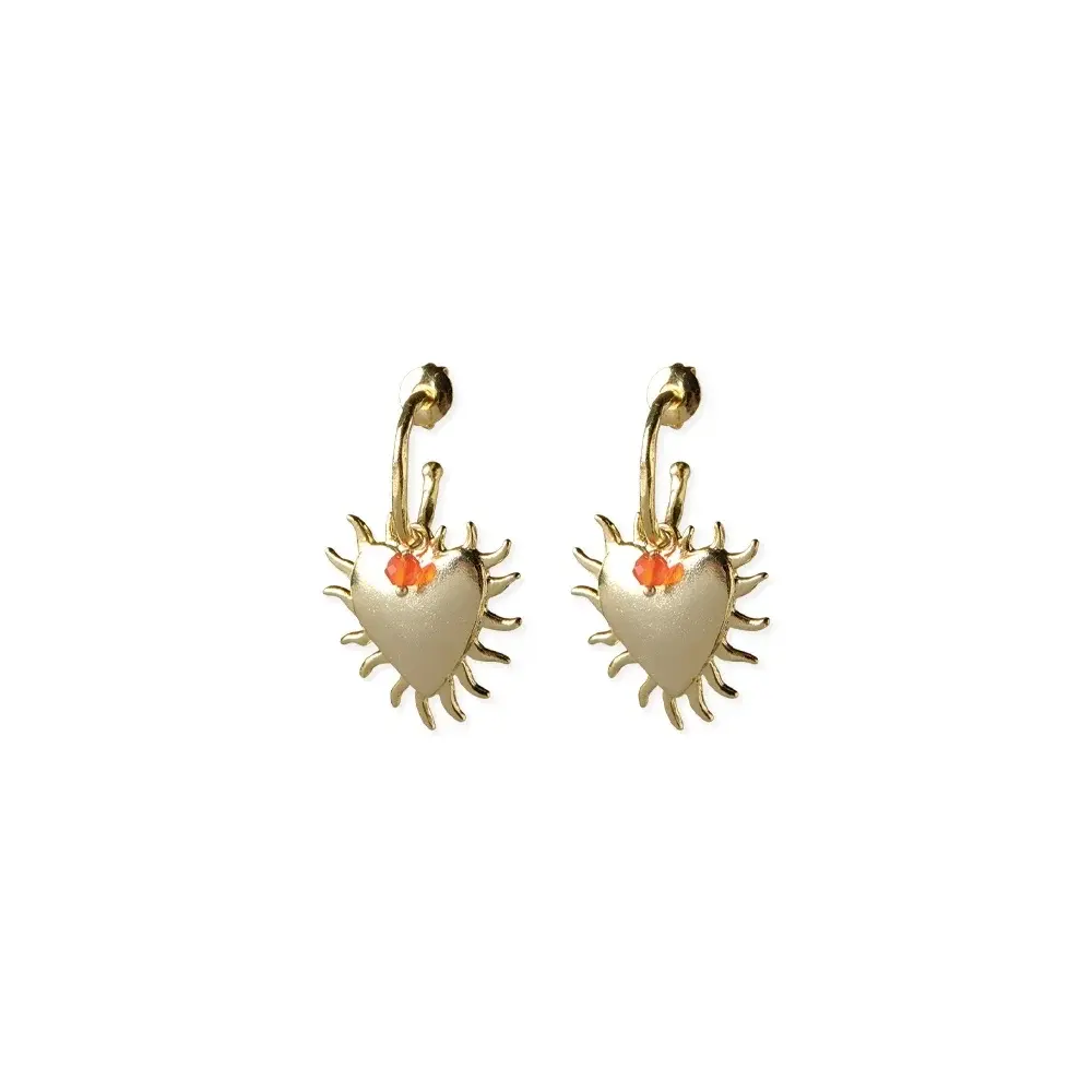 A Beautiful Story A Beautiful Story Intense Carnelian Earrings Gold