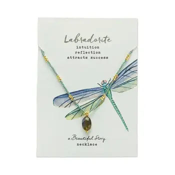 A Beautiful Story Wishing Labradorite Necklace Gold