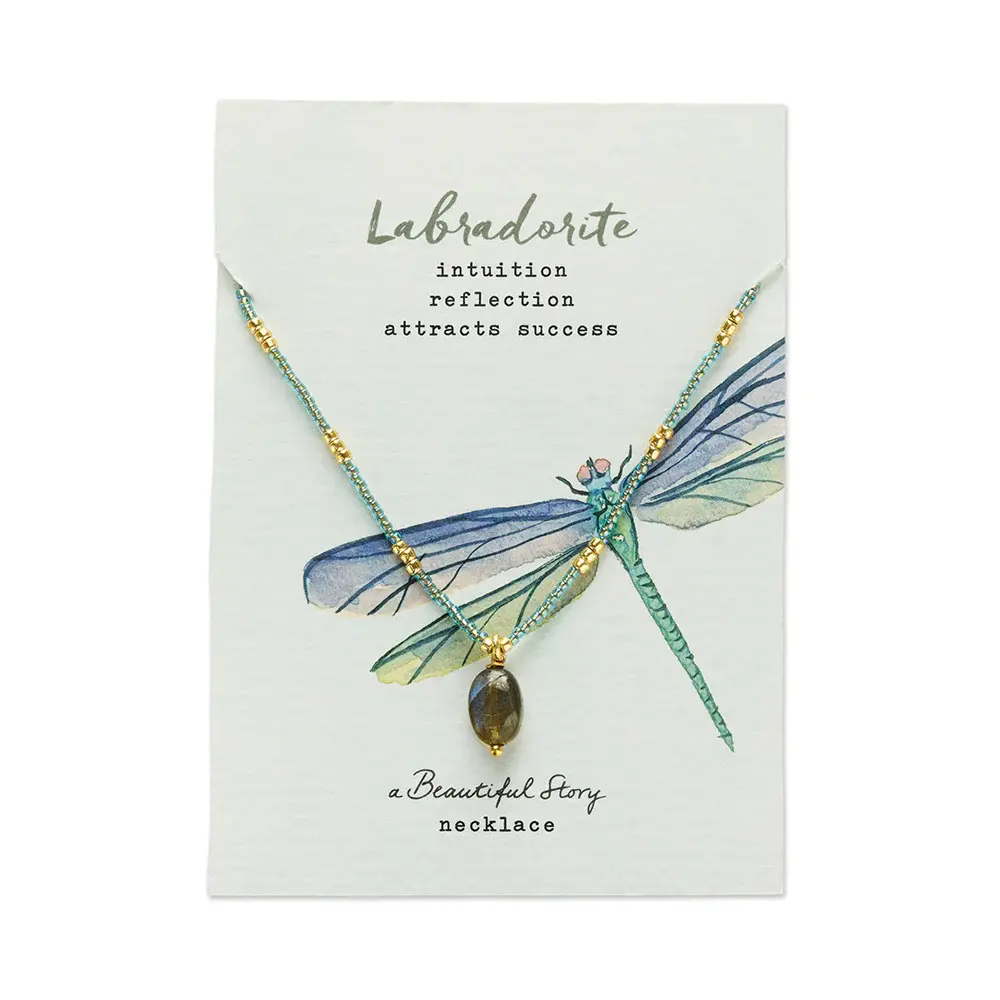 A Beautiful Story A Beautiful Story Wishing Labradorite Necklace Gold