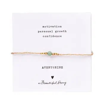 A Beautiful Story Iris Card Aventurine Armband Goud