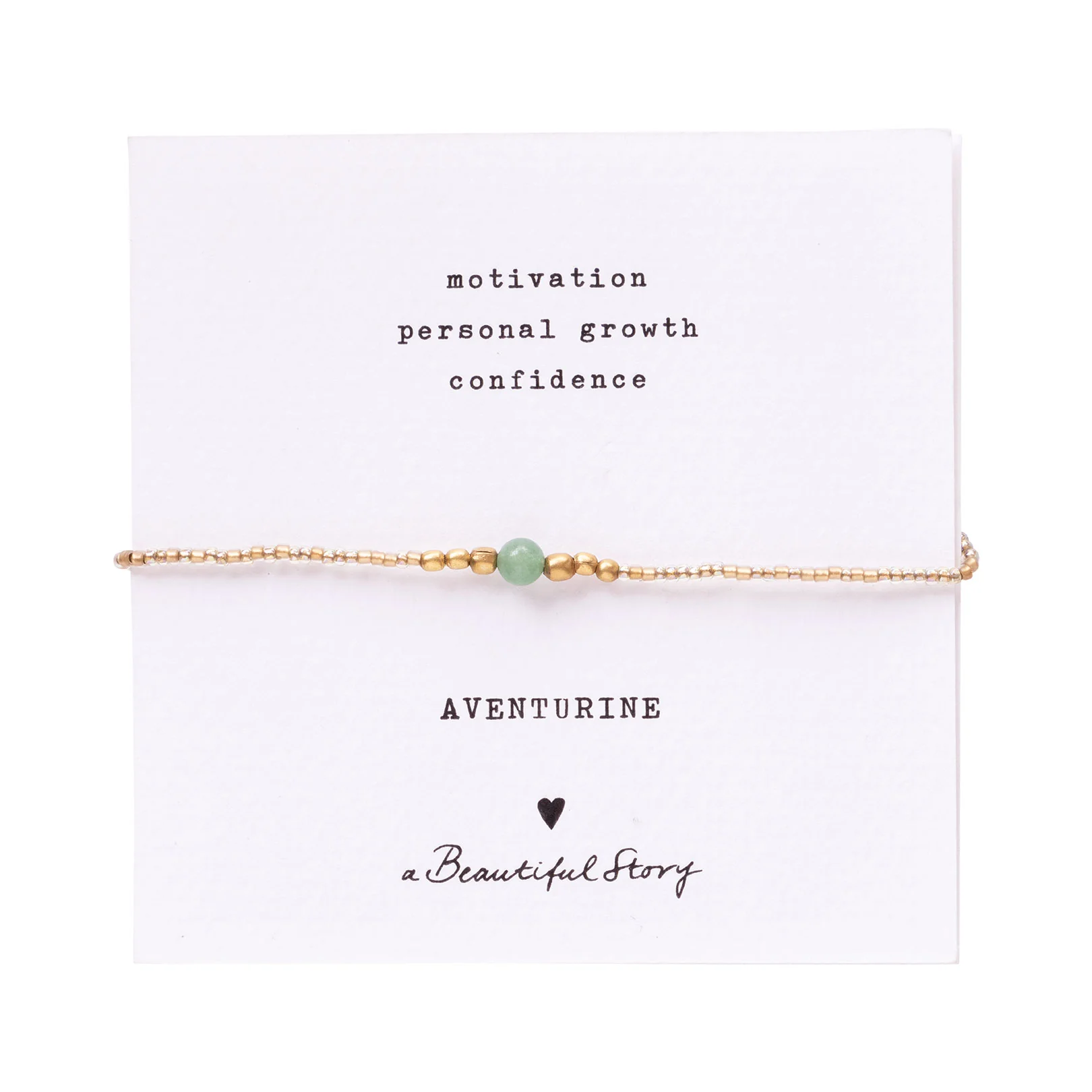 A Beautiful Story A Beautiful Story Iris Card Aventurine Bracelet Gold