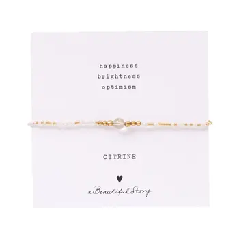 A Beautiful Story Iris Card Citrine Armband Goud
