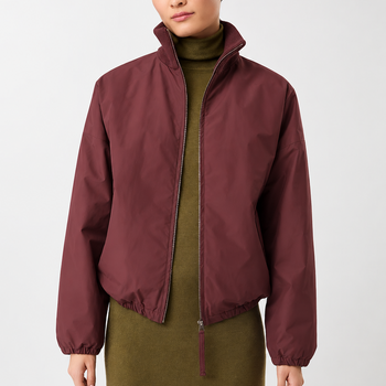 Langerchen Korte jas met Ribkraag Burgundy