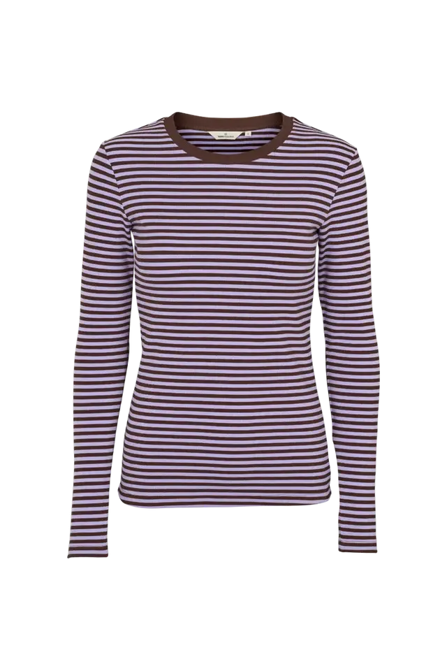 Basic Apparel Basic Apparel Ludmilla LS Tee Violet Tulip -Chicory Coffee