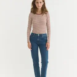 Basic Apparel Ludmilla LS Tee  Mink - Whisper white