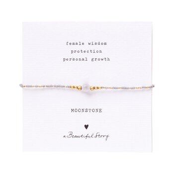 A Beautiful Story Iris Card Moonstone Bracelet Gold